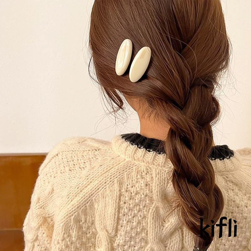 [KD] Indah Poni Rusak Klip Rambut Padat Tanda Emas Kecil Klip Rambut French Duckbill Clip Hairpin