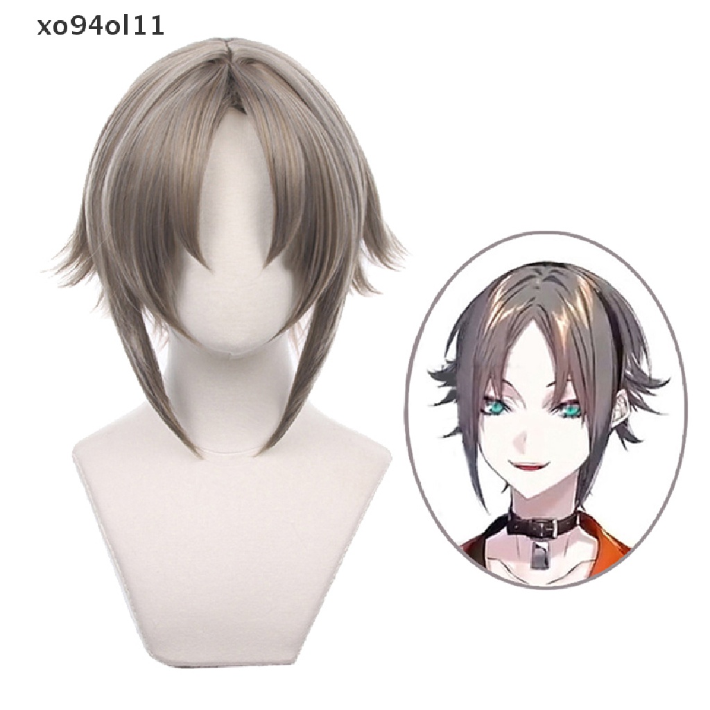 Xo Anime VTuber Mysta Rias Cos Wig Halloween Cosplay Dark Grey Rambut Pendek Wig OL