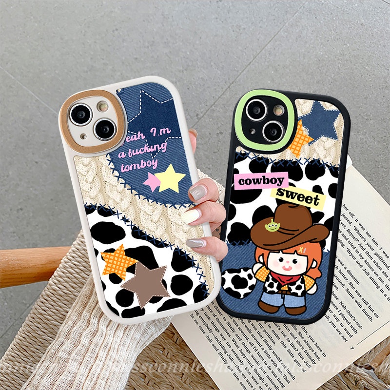 Koboi Lucu Lembut Tpu Case Untuk Infinix Smart 5-6 Hot 10T 10s 11s Hot 11 9 10 Play Infinix Note8 Hot 10 Lite Ins Fashion Denim Splicing Motif Leopard Shockproof Back Cover