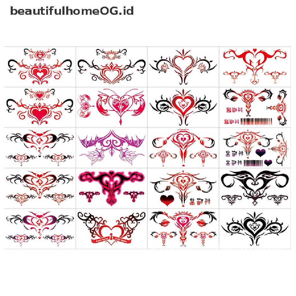 // Beauty// 10/20pcs Tato Sex Tato Temporer Tahan Air Rahim Tato Palsu Stiker **