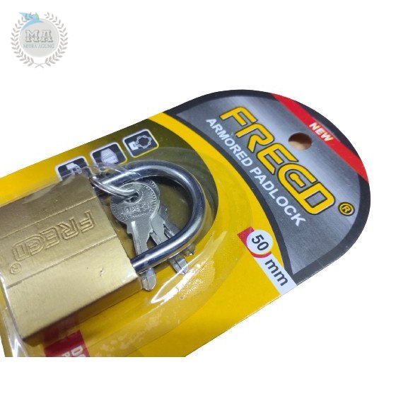 Gembok Kuning Kunci Pintu / Tas / Koper / Laci Ukuran 50 mm 50mm FREED OLS Gembok Besi Kuning Pres Leher Pendek 50 mm FREED Security Lock 2 Kunci [COD]