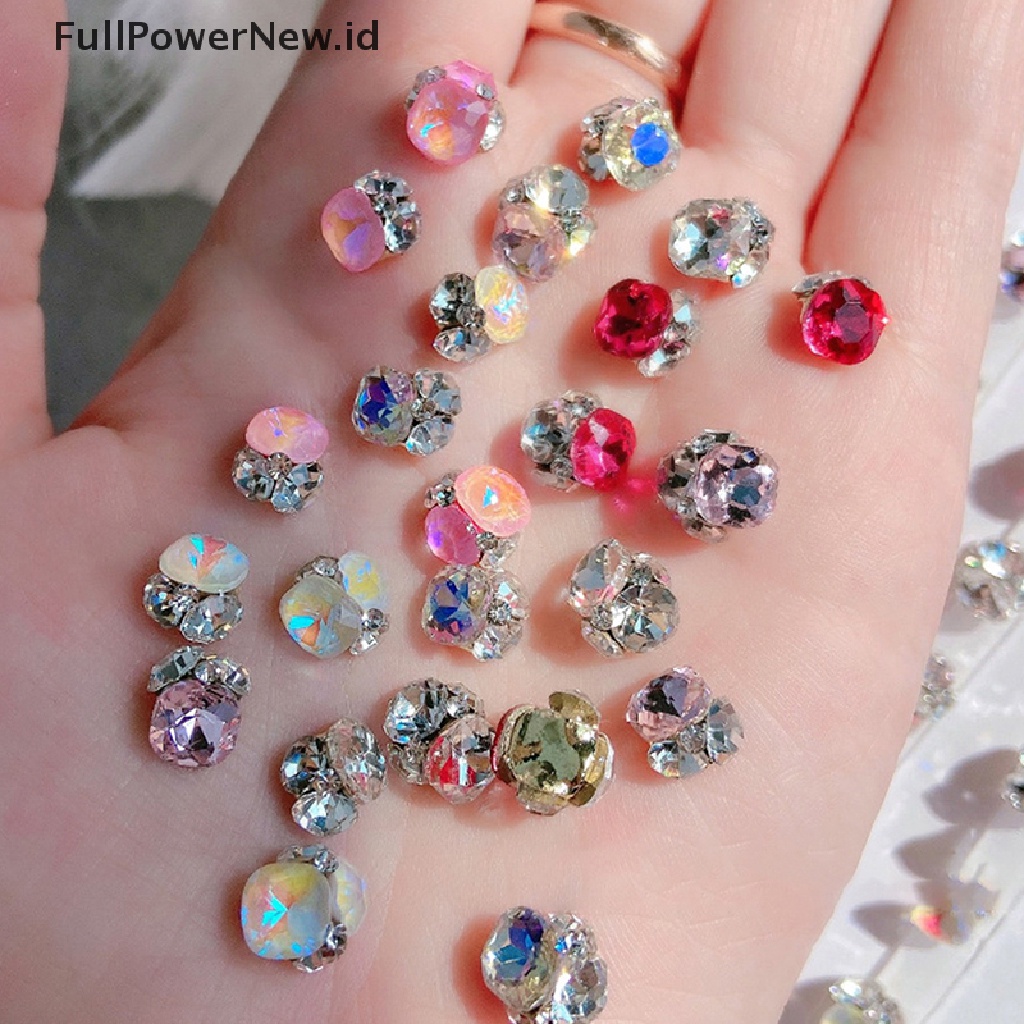 Power Ch Dekorasi Nail Art Kuku Nail Art Persegi Bor Perhiasan 3D Nail Art Berlian Imitasi ID