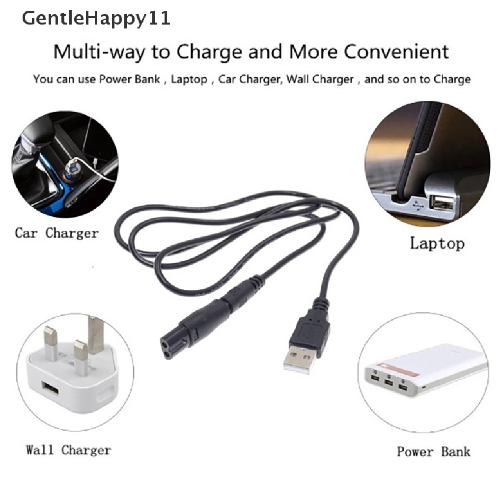 Gentlehappy Kabel Charger Adaptor USB Konverter DC Untuk Alat Cukur Rambut Clipper DC5.5 * 2.1mm id