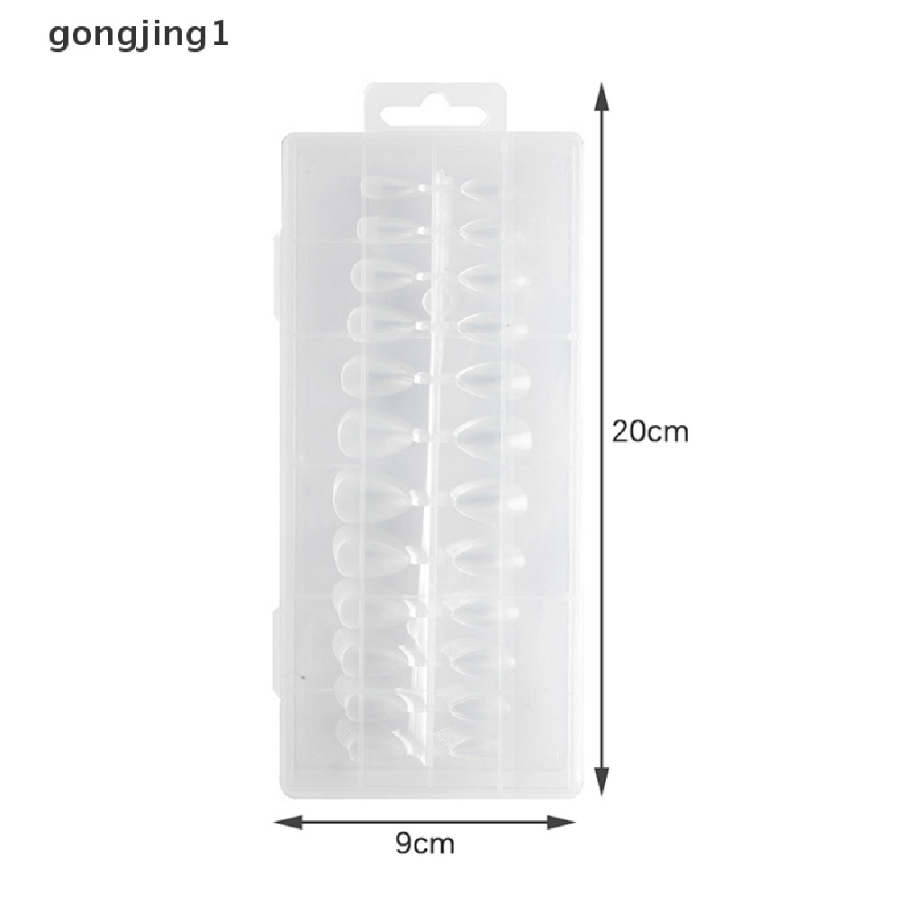 Ggg 240pcs Paku Palsu Transparan Kemas Natural Balet Panjang ABS Full Coverage Nail ID