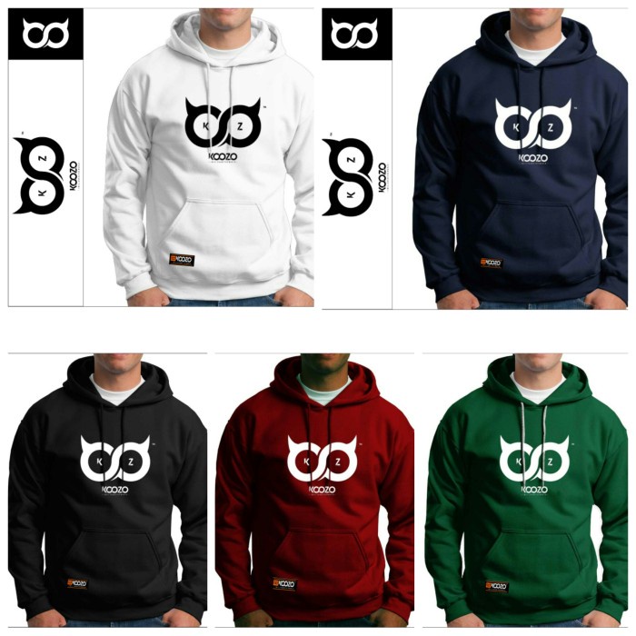 sweater hoodie pria original koozo tanduk jaket cowok cewek terkini - Hitam, L