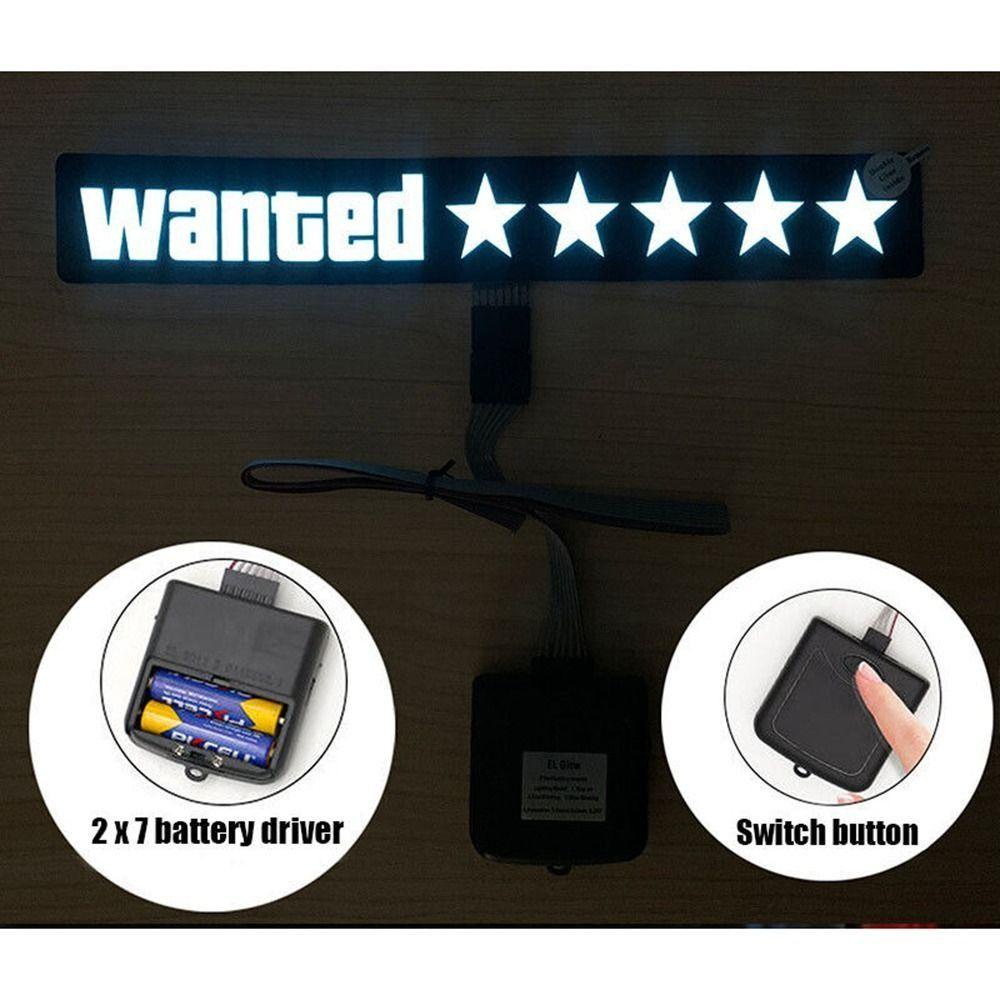 Wonder LED Stiker Mobil Auto/Moto Safety Signs Dekorasi Sticker Wanted