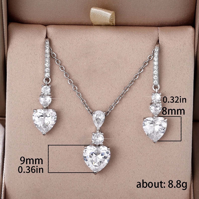 Hati Cubic Zirconia Kalung Wanita Untuk Pertunangan Pernikahan Indah Liontin Kalung Aksesoris Perempuan Cinta Perhiasan