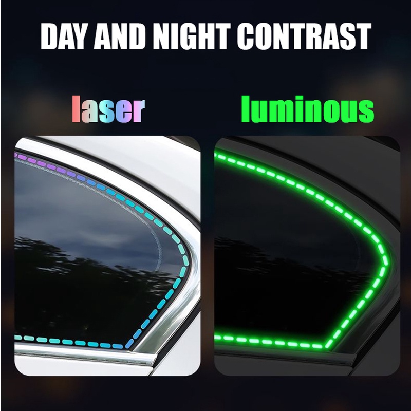 Laser Luminous Dotted Line Stiker DIY Glow In Night Mobil Peringatan Dekorasi Motor Jahit Stitch Decal Self-Adhesive Tahan Air Bahan Hewan Peliharaan Aksesoris Eksterior Mobil