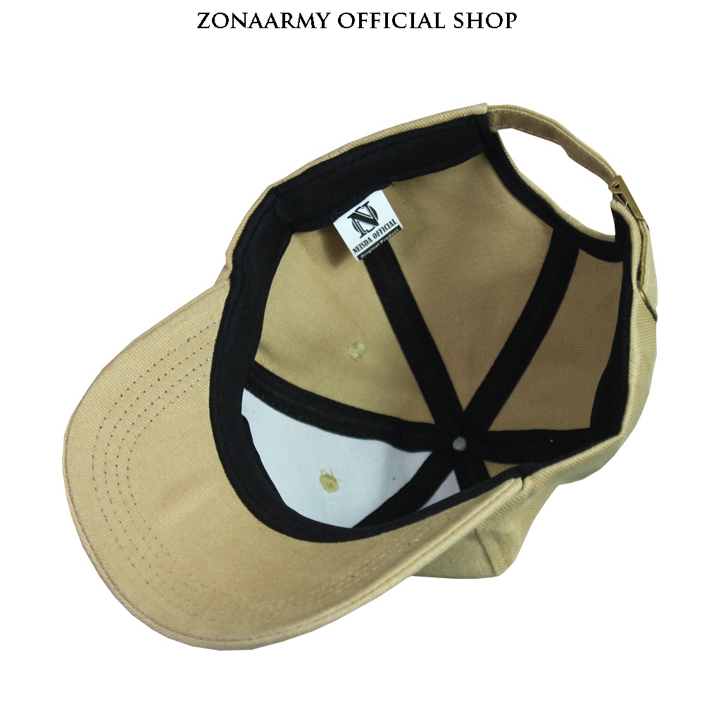 Neisda - Topi Baseball Unisex Fashion Tulisan Depan Plat Metal Besi Pria Cowok Cewek Bordir