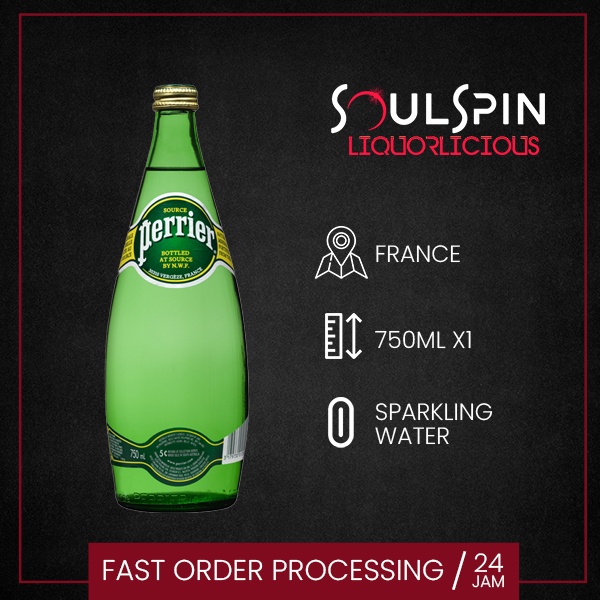 

Perrier Original Sparkling Mineral Water 750ml ( Khusus Instan - Only Instant Delivery )