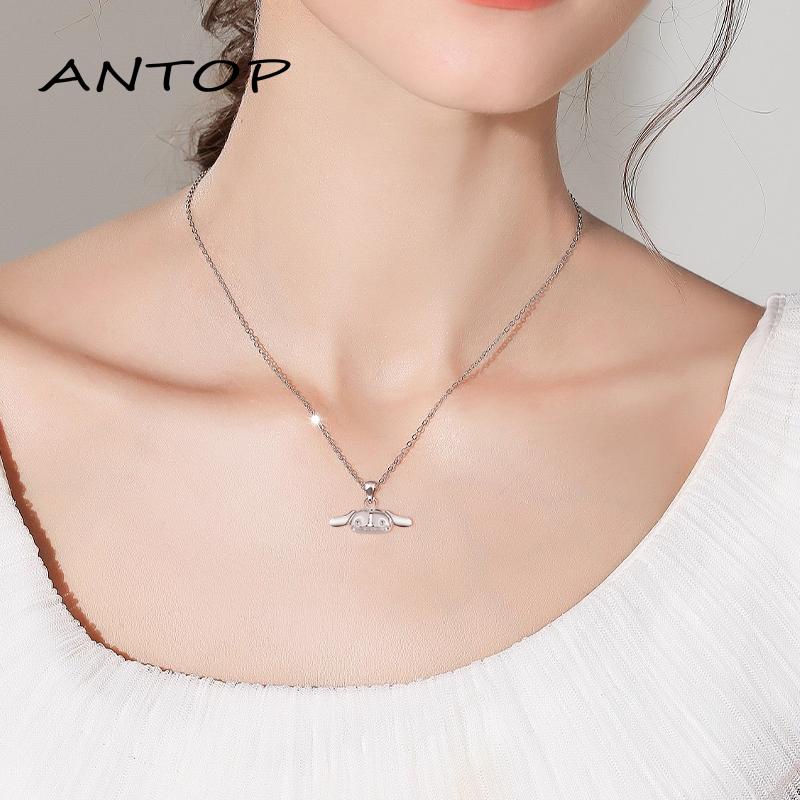[antop] Kalung Hadiah Pasangan Mahasiswa Pacar Rantai Klavikula Perak Disepuh Cinnamoroll Melody Kuromi