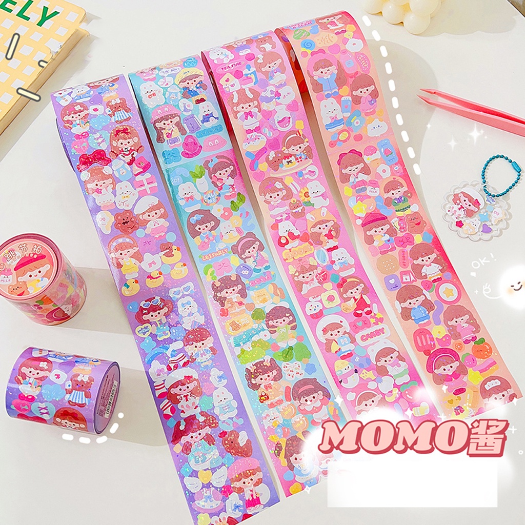 

Sticker Roll Gulung Ukuran Besar Tape Panjang 3 Meter Kartun Lucu Scrapbook DIY Label Loverstuff