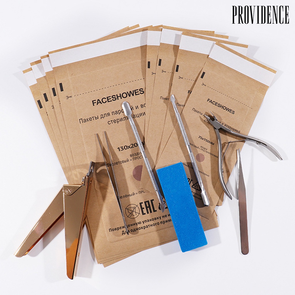 Providence 100 Pcs Disposable Disinfection Bags Self-Sealing Tahan Panas Universal Sanitary Pouch Profesional Multi-Use Nail Art Alat Sterilisasi Kraft Bags Rumah Digunakan