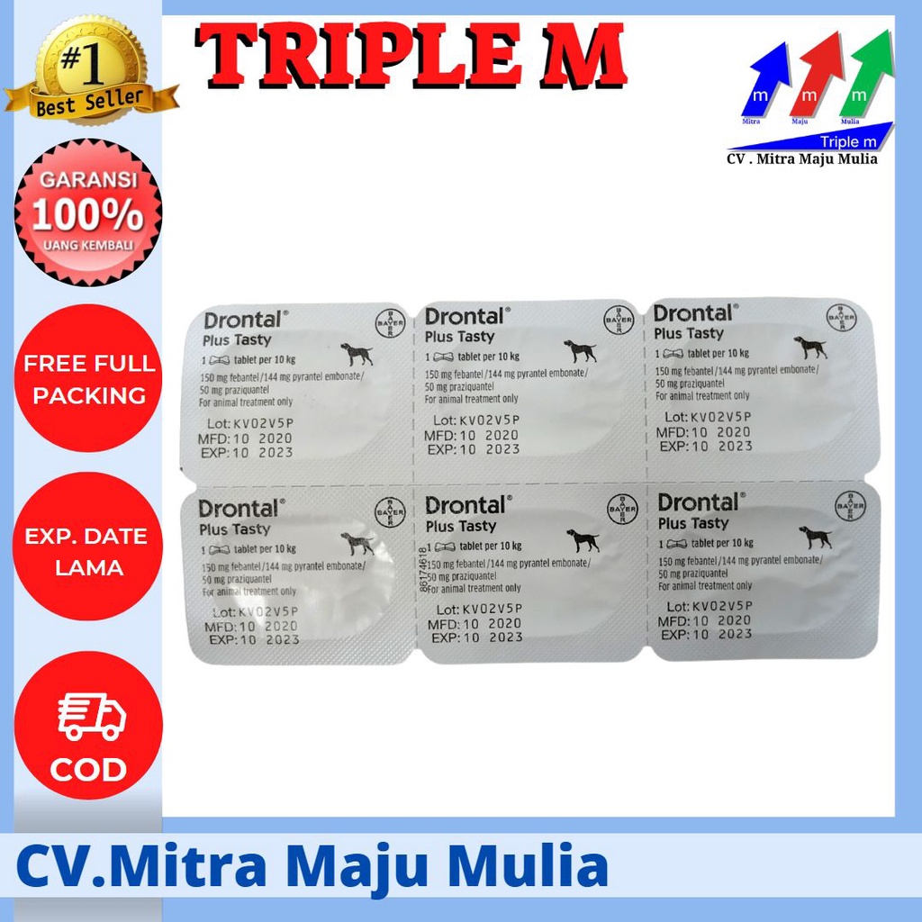 Drontal dog TRIPLE M - obat cacing anjing