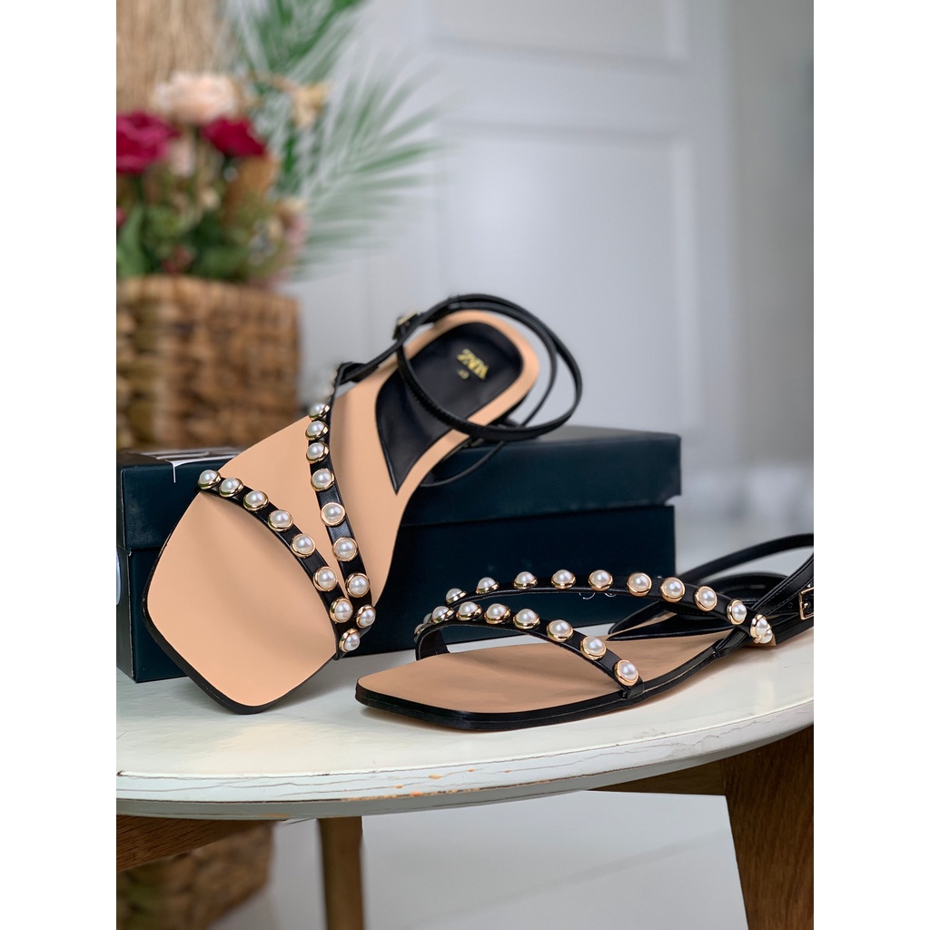 SANDAL WANITA FLAT IMPORT ZS513 ELEGANT PEARL SENDAL PREMIUM