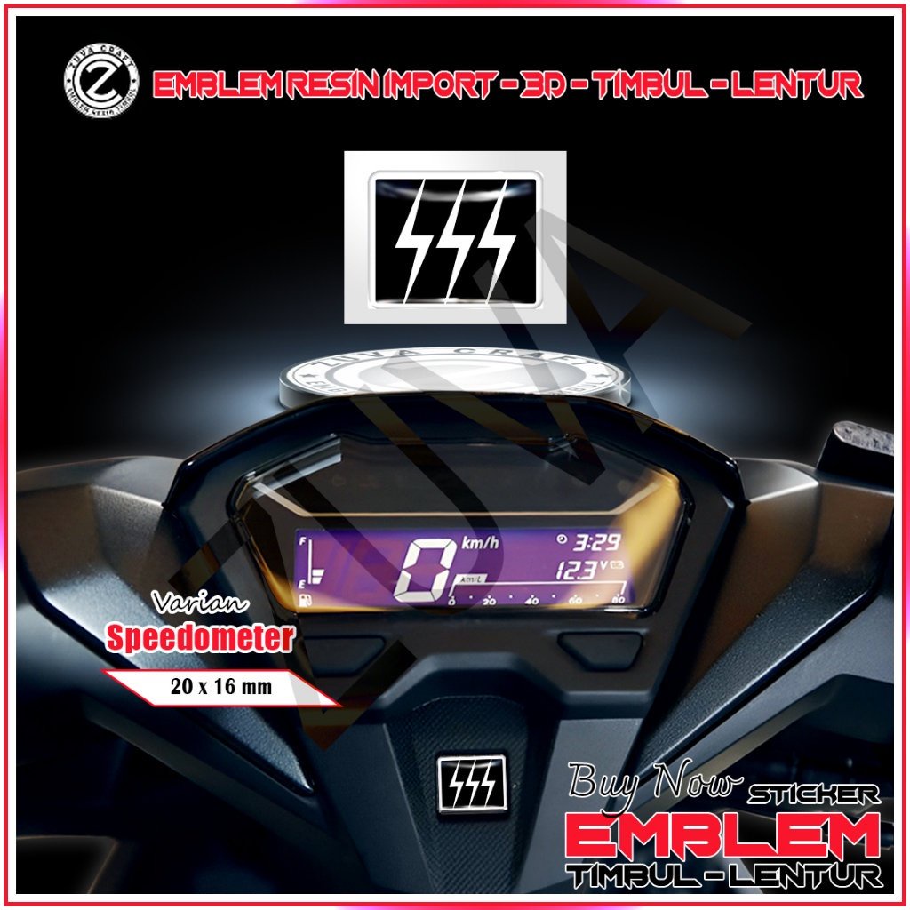 EMBLEM SPIDOMETER HONDA LOGO SSS STIKER TIMBUL AKSESORIS MOTOR STICKER SPEEDOMETER