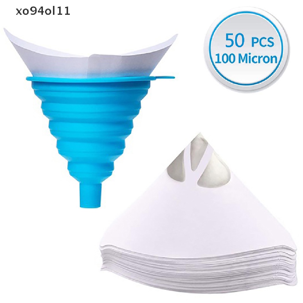 Xo 50Pc Kertas Filter Cat Memurnikan Saring Cup Corong Kertas Sekali Pakai 100mesh OL