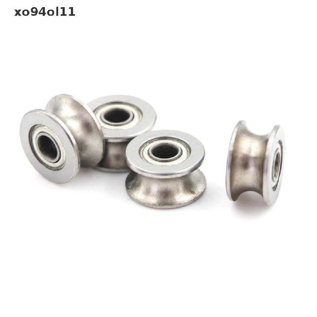 Xo 4PCS 4 * 13 * 7MM 624UU HCS U Groove Guide Pulley Rail Ball Bearings Wheel OL