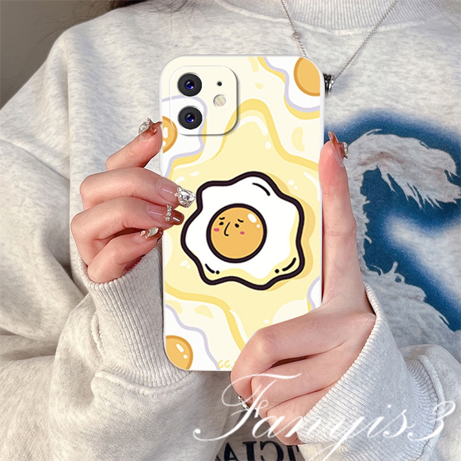 Casing Infinix Note 12 10Pro Hot 20 12 11 10 Play Hot 20 20s 12 12i 20i 11 2022 Smart 6 5 2020 Fun Poached Egg Phone Case Silicon Soft Sarung Pelindung