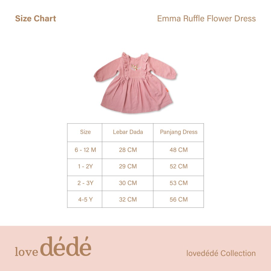 lovedede - Emma Ruffle Flower Dress (Dress Gamis Bayi /Anak Perempuan)