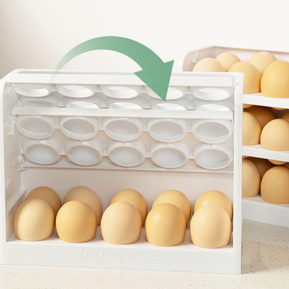 Kotak Penyimpanan Telur Dengan Desain Flip Tray Telur Dapur Khusus Untuk Kesegaran Dan Penyimpanan