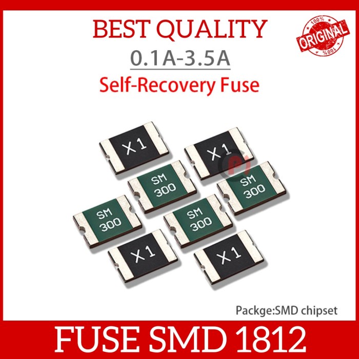 Sekring Sekering SMD Resettable Fuse 1812 PTC Self Recovery 0.1 - 3.5A