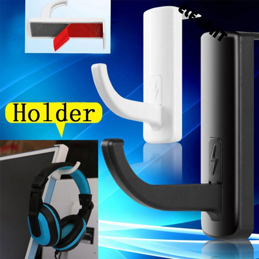 [Elegan] Headphone Stand Hanger Tahan Lama Untuk Internet Bar Hitam/Putih Aksesoris PC Dinding Stand Monitor PC