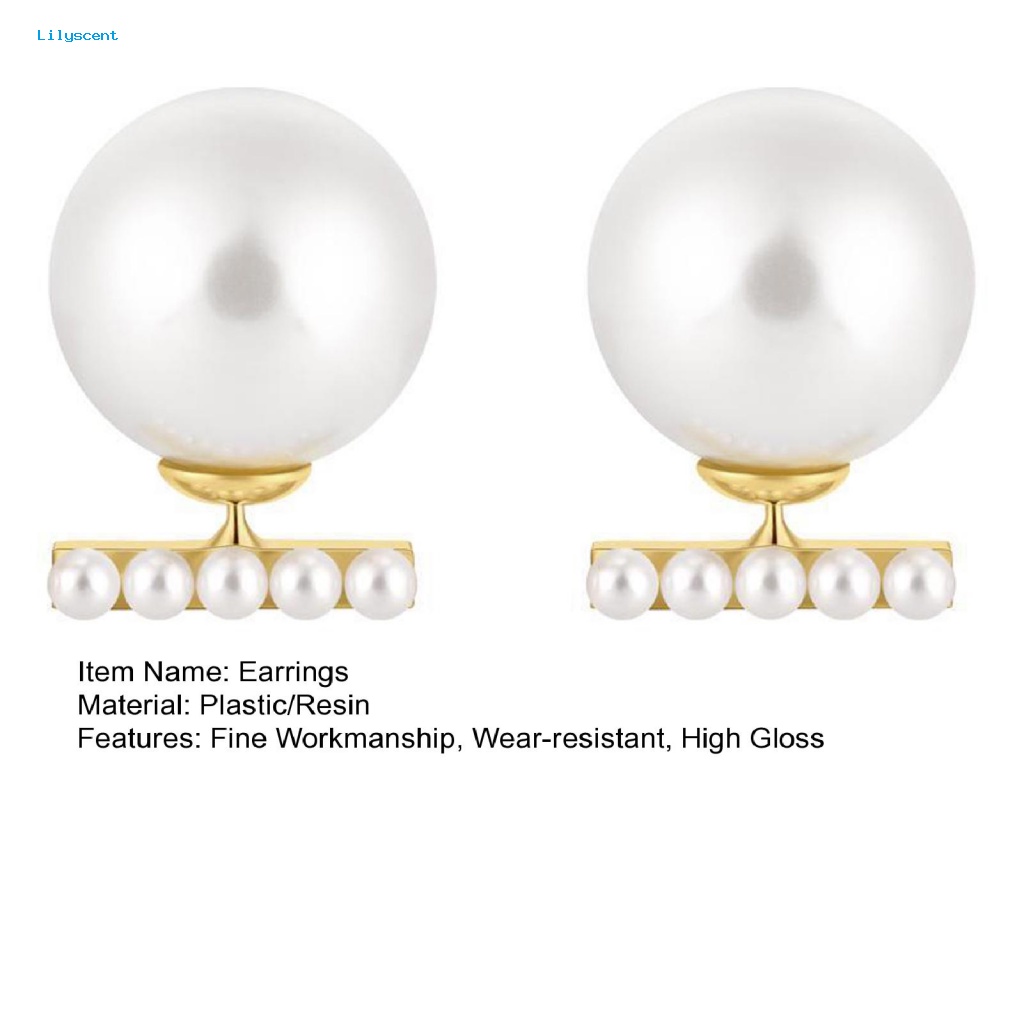 Lilyscent 1pasang Pesona Tahan Pudar Anting Perhiasan Aksesori Hypoallergenic Mutiara Imitasi Stud Earrings Eye-catching