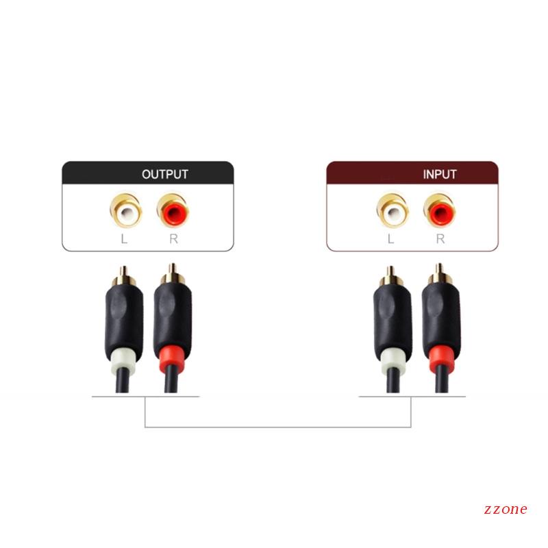 Zzz Kabel RCA 2RCA Male To 2RCA Male Stereo Interconnect Cable Cord Untuk Home Theater Set-top Box Amplifier Soundbox