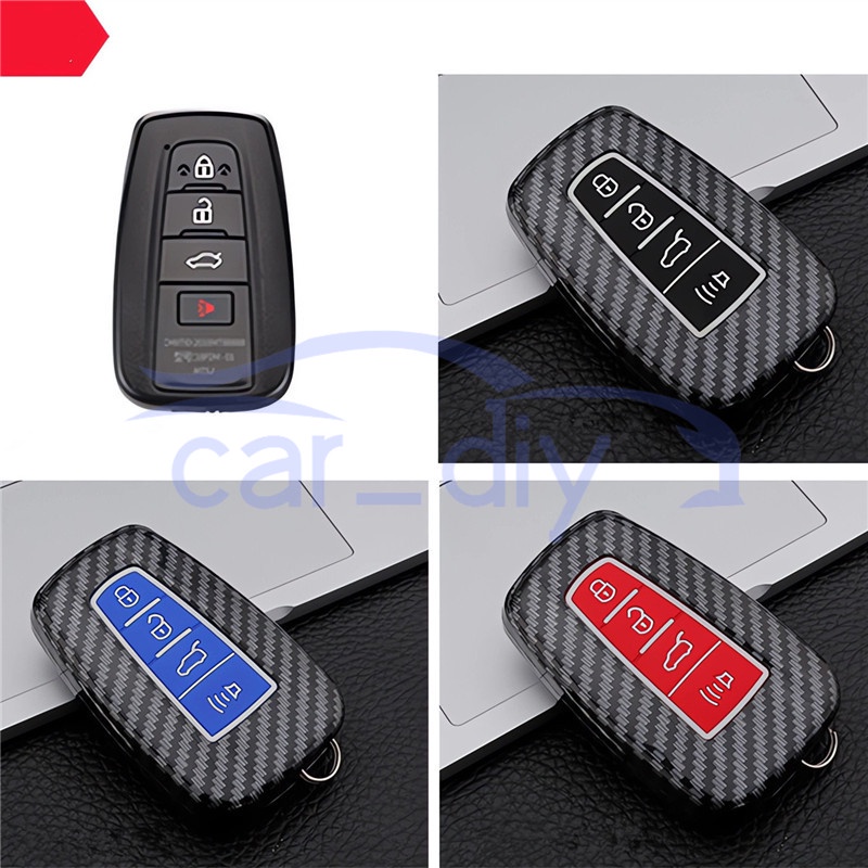 Kasus Kunci ABS Penutup Jarak Jauh Mobil Gantungan Untuk Toyota Camry CHR Corolla RAV4 Avalon Land Cruiser Prado Prius Cangkang Pelindung Car Remote Key Case