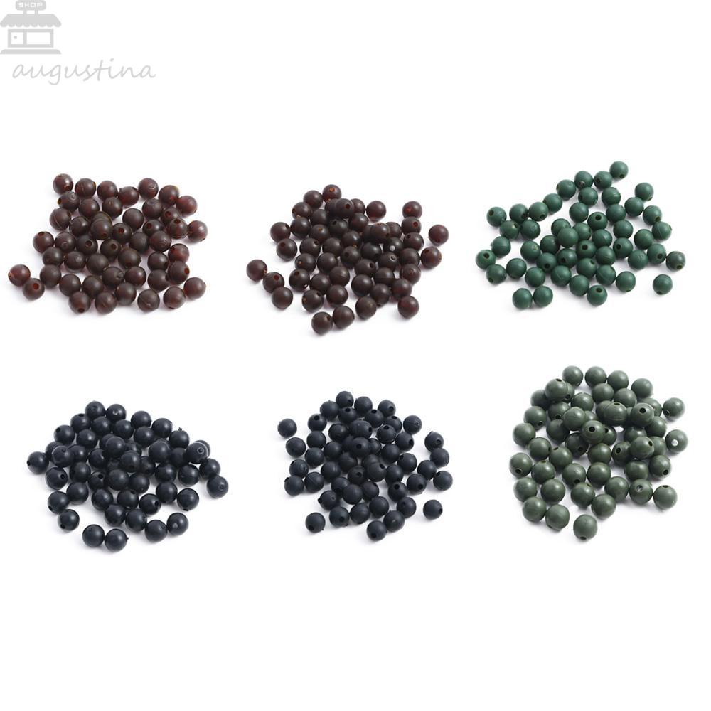 Agustinina Anti Lilit Kacang 50 Pcs Outdoor 6mm/8mm Line Bean Bobber Float Stopper Bumper Beans Line Set Bobber Stopper Pelampung Memancing Manik Lembut Bead Stopper