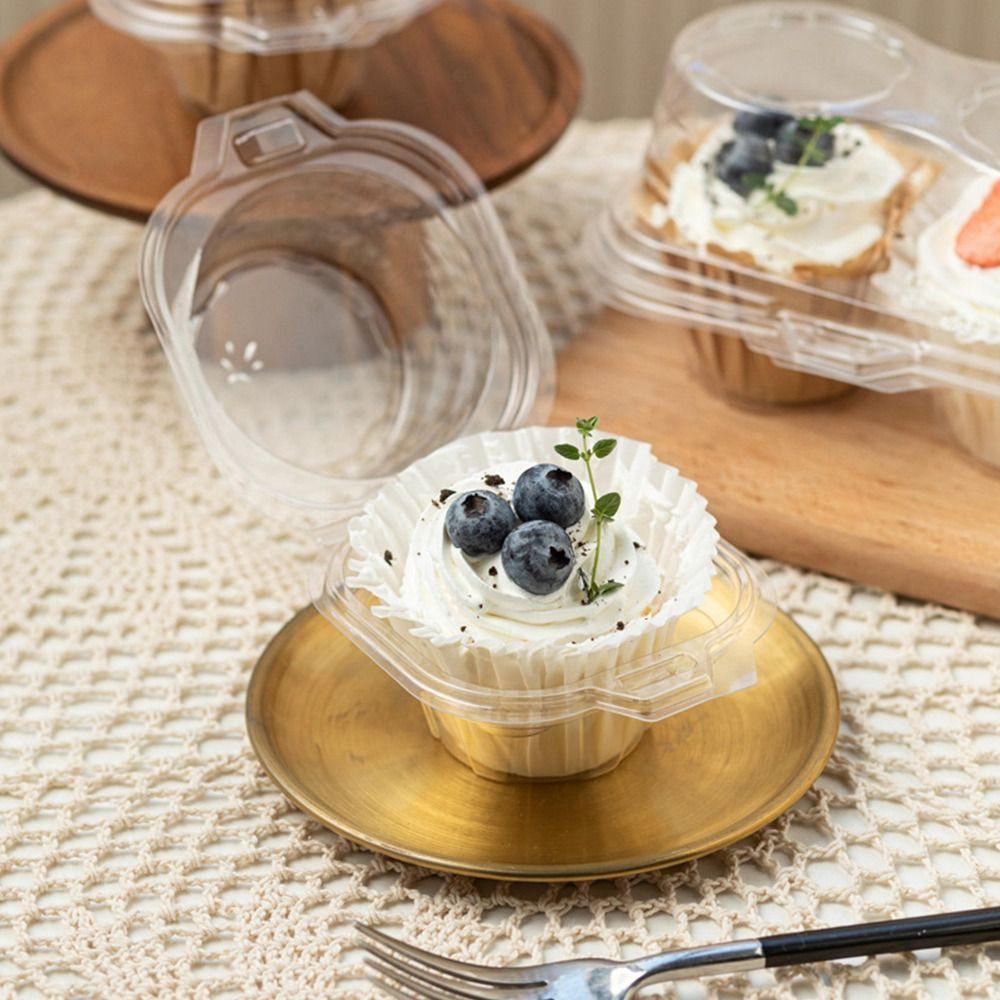 R-FLOWER 10pcs Kertas Cup Kue Kemasan Transparan Mid-Autumn Single Grain Perlengkapan Pesta Dessert Packaging