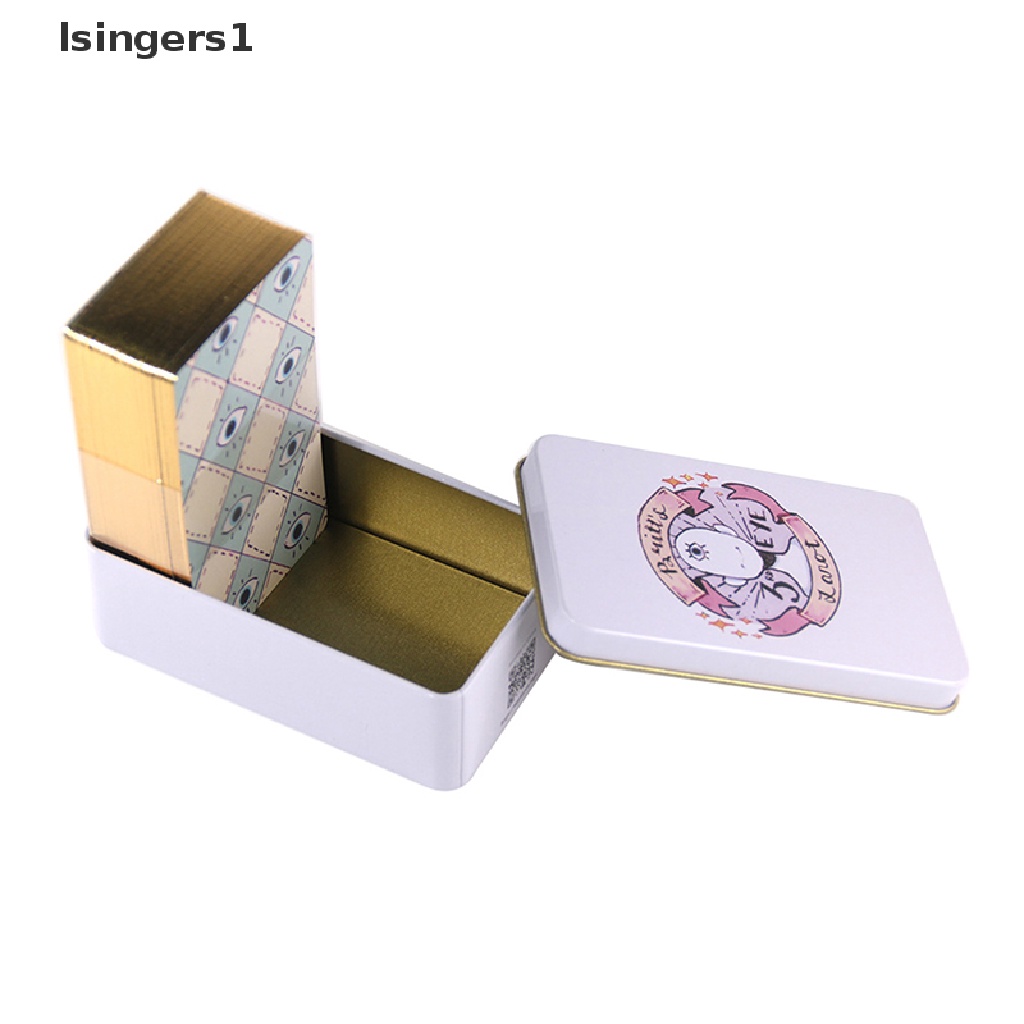 [lsingers1] Tin Box Kartu Tarot Mata Ketiga Dek Ramalan Permainan Papan Pesta w/Butik Manual