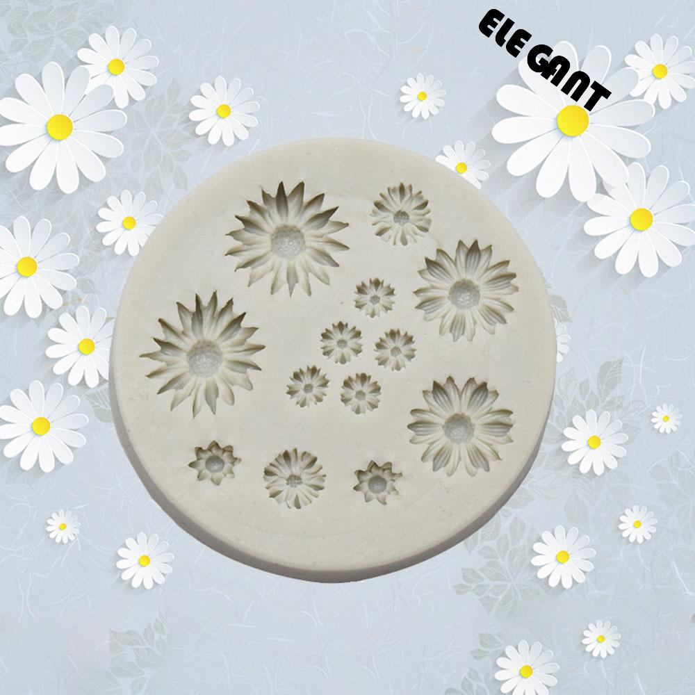 [Elegan] Fondant Cake Decoration Mini Daisy Alat Dekorasi Kue Cetakan Coklat Sabun Silikon