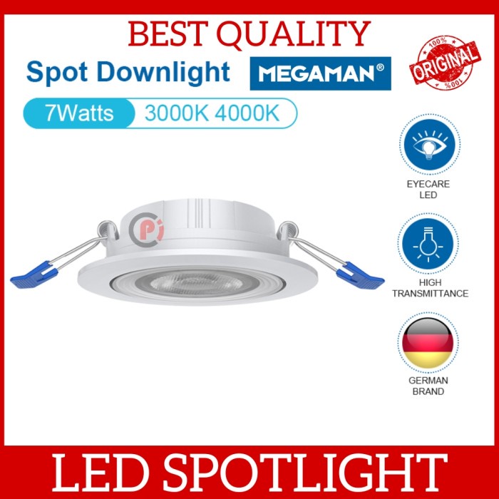 MEGAMAN Spotlight LED Sorot Model Downlight 5W 7W Cahaya Putih Kuning