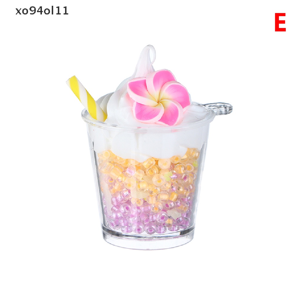 Xo 1Pc Mini Luminous Duawarna Cream Peach Blossom Cup Ice Cream Cup Mikro Landscape Ornamen Rumah Boneka Miniatur Dekorasi OL