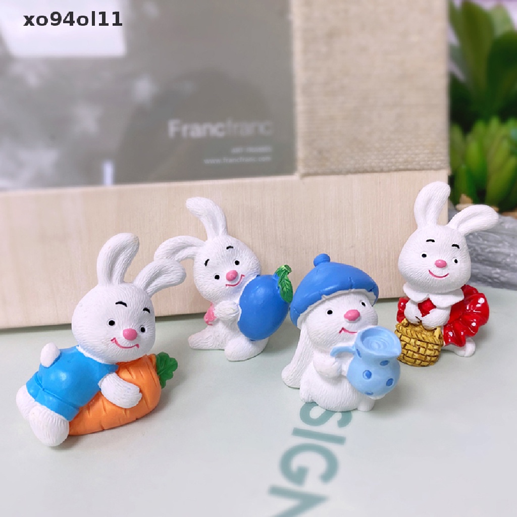 Xo Patung Kelinci Mini Dekorasi Miniatur Hiasan Rumah Desktop Garden Decor OL