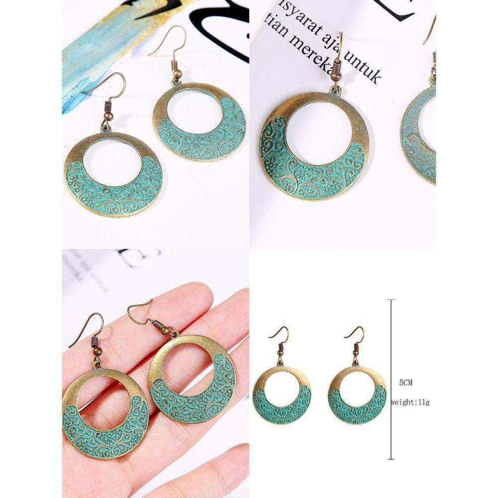 R-flower Earrings Vintage Cowgirl Stud Earrings Clip On Hoop Untuk Wanita Anting Set