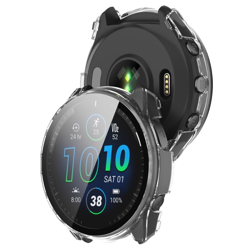 Cre Cover Pelindung Untuk Forerunner965 Pelindung Layar Tahan Air-Shell Smartwatch One-piece Housing Glass Film Accesso