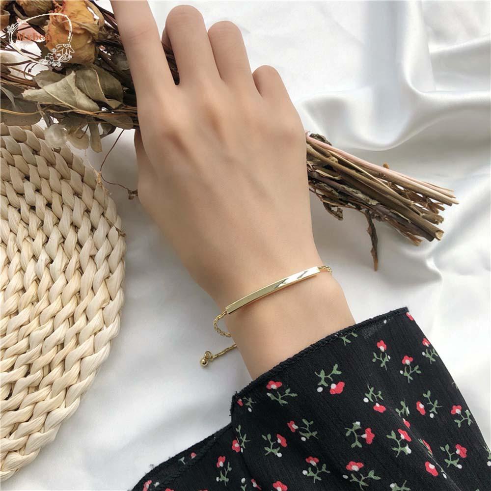 MXBEAUTY Charm Adjustable Bracelets Temperament Jewelry Gift Golden Wristband Women Pulling Elegant Girls Korean Style Simple Alloy/Multicolor