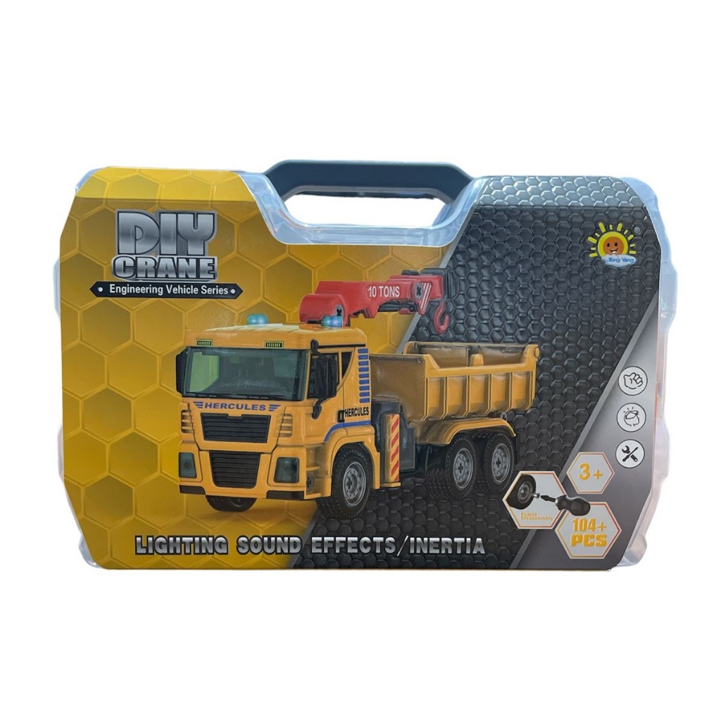 Mainan Anak DIY CRANE 104+PCS DIY Konstruksi Truck Truk Anak Crane DIY