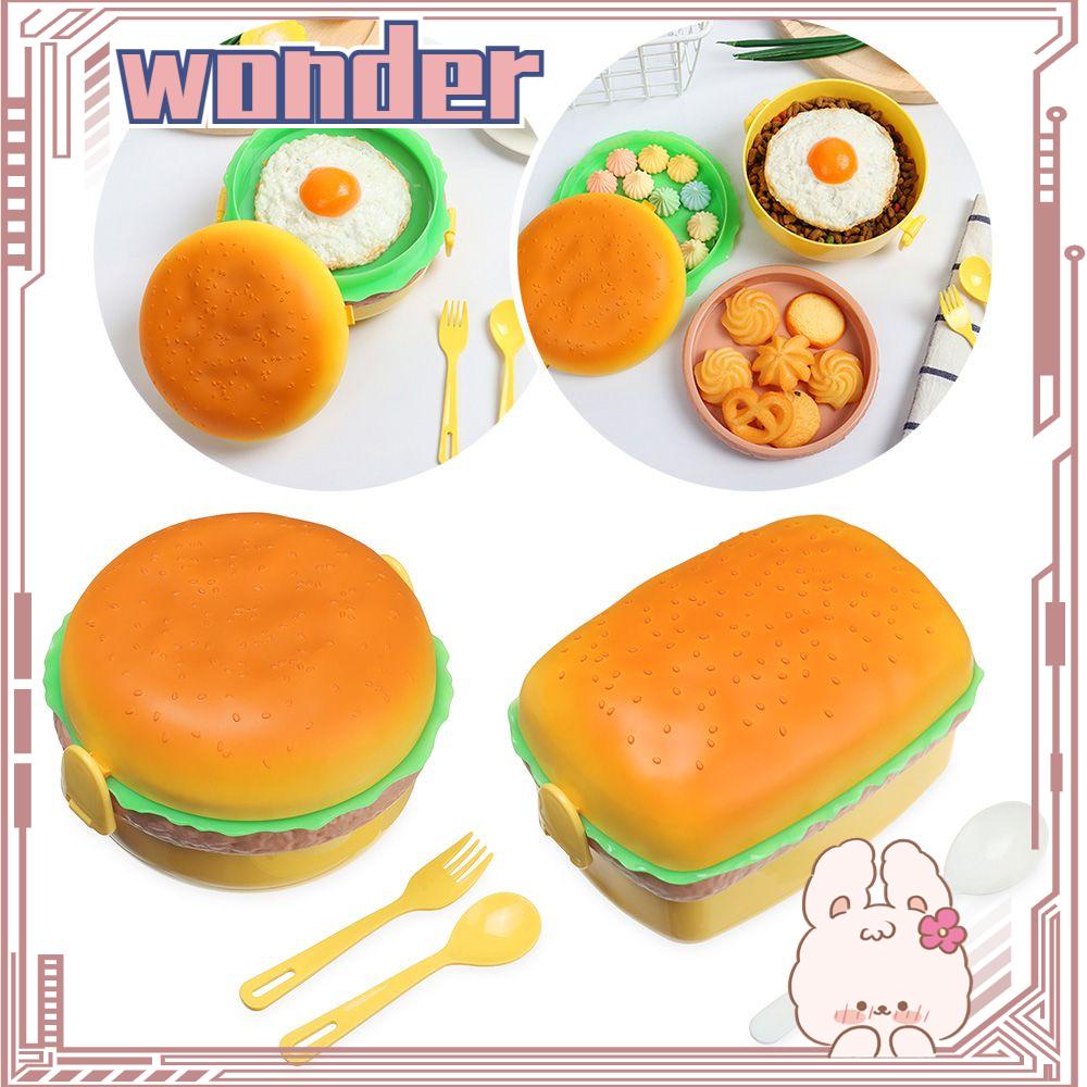 Wonder Lunch Box Anak Sekolah Hamburger Burger Wadah Makanan