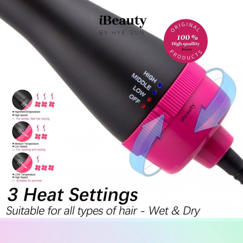 iBeauty Hot Hair Blow Auto Rotating Air Styler - 3in1 Catok HairDry &amp; Curler