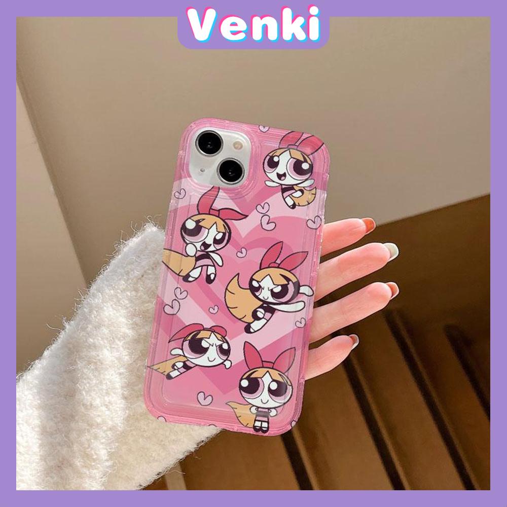 Case For iPhone 14 Pro Max Soft TPU Jelly Airbag Case Cute Cartoon Powerpuff Girls Camera Protection Shockproof For iPhone 14 13 12 11 Plus Pro Max 7 Plus X XR