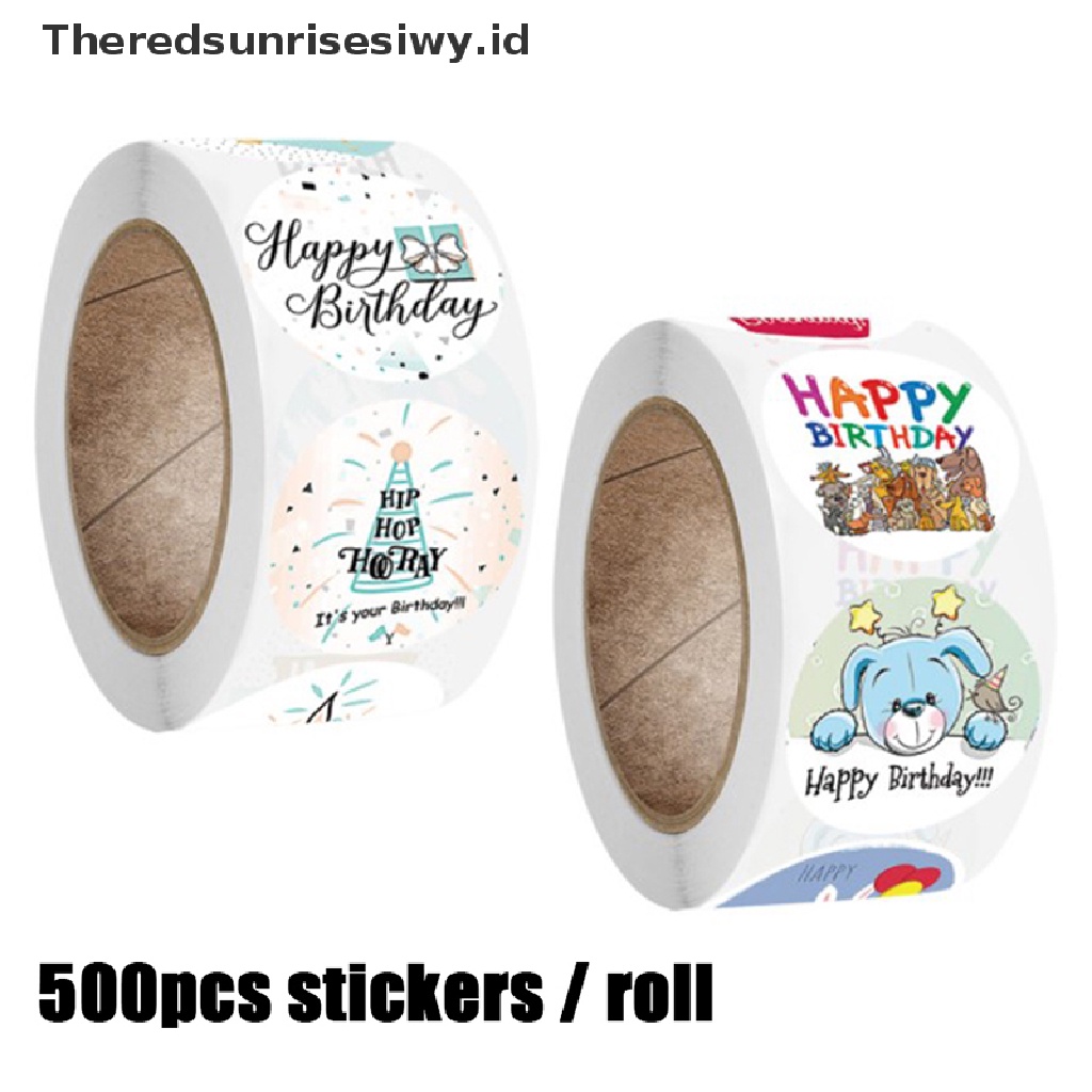 # Kado Mom &amp; PAPA DIY # Happy Birthday Round Seal Sticker Kertas Perekat Stiker Tape Label~