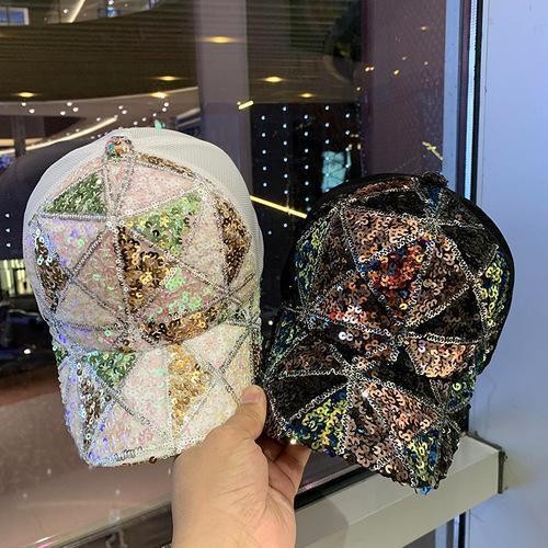 Topi Lidah Bebek Payet Warna-Warni Bernapas Mesh Baseball Kerai Hat