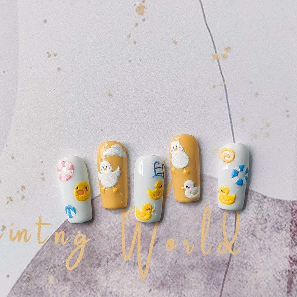 Mxbeauty Kartun Stiker Kuku Wanita Jepang Ubur Ubur Kuromi Love Hati Beruang Hiasan Kuku