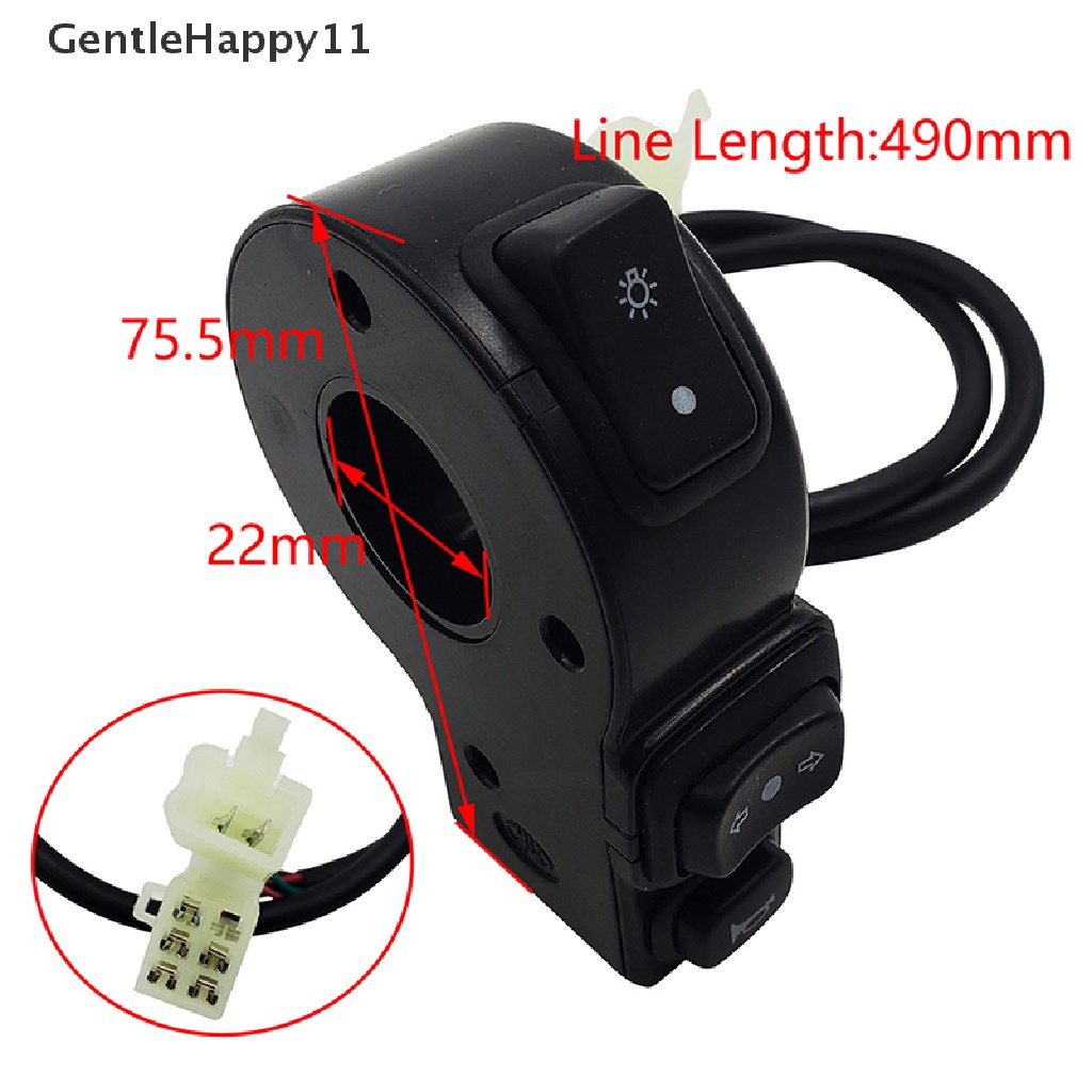 Gentlehappy Saklar 3in1 Motor Sepeda Elektrik Scooter Sein Tombol Klakson 22mm id