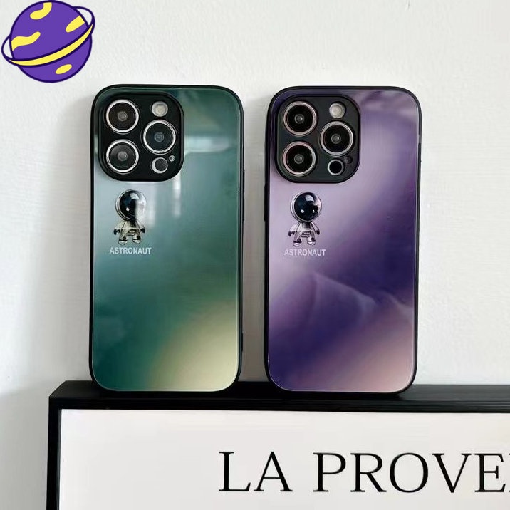 IPHONE Gradient Astro Glass Cover Untuk Iphone14 13 12 11 Pro X XS Max 14Plus XR Full Case Casing Glossy