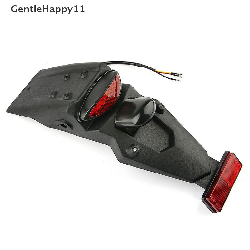 Gentlehappy Universal Spakbor Belakang Sepeda Motor Mudguard Lampu LED Rem Ekor id